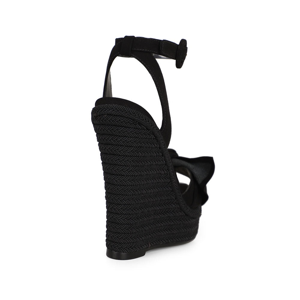 Alana Espadrille Wedge Black Suede