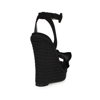 Alana Espadrille Wedge Black Suede, view 5