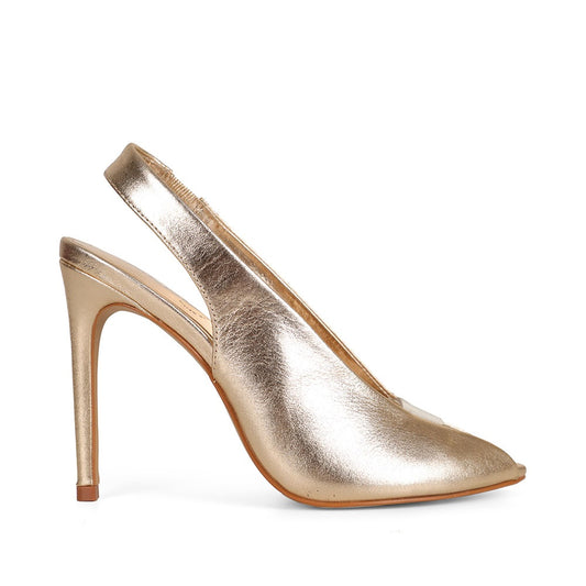 Alessia Pump Gold Leather