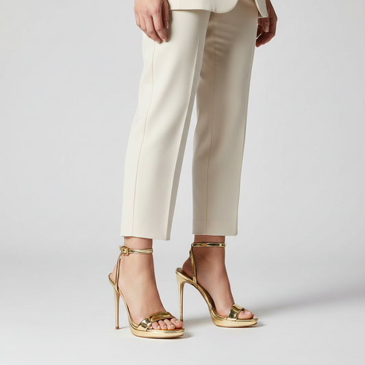 Ananda Platform Sandal Gold Patent Leather