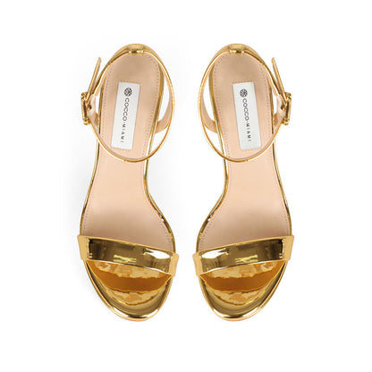 Ananda Platform Sandal Gold Patent Leather, view 4