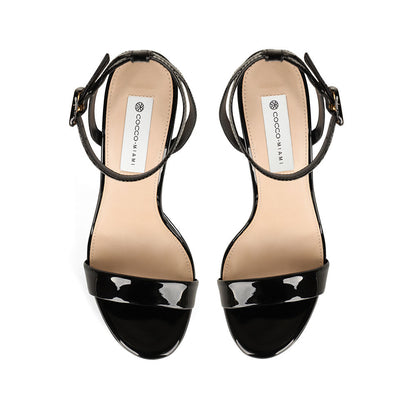 Ananda Platform Sandal Black Patent Leather, view 4