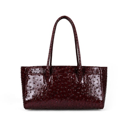 Bellagio Ostrich Cherry leather bag, view 4