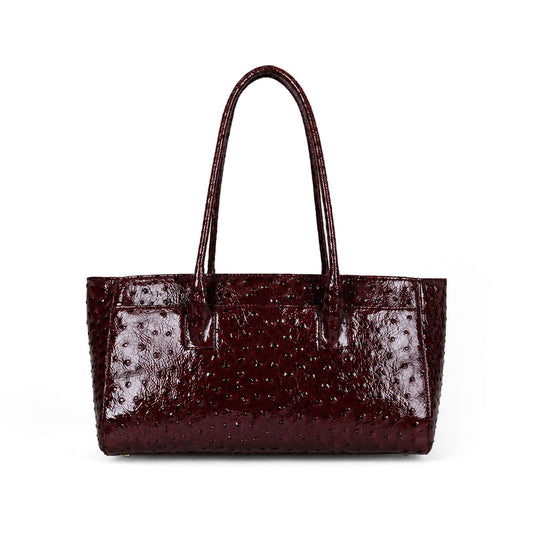 Bellagio Ostrich Wine leather bag
