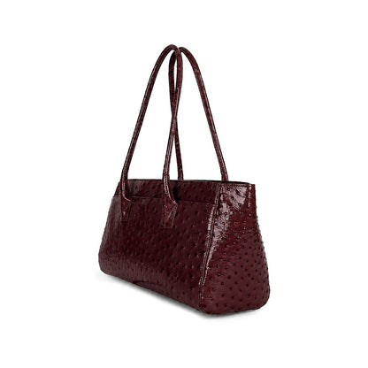 Bellagio Ostrich Cherry leather bag, view 3