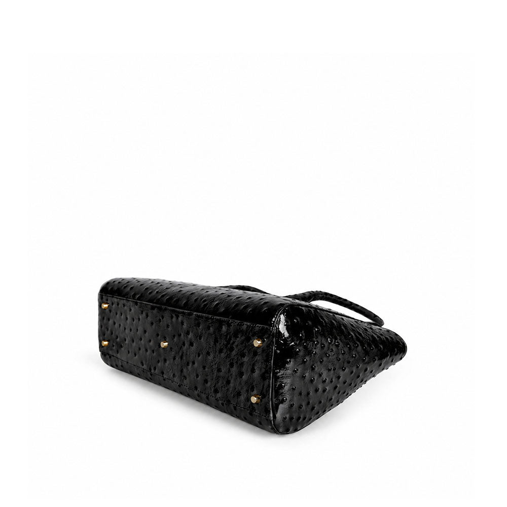 Bellagio Ostrich Black leather bag