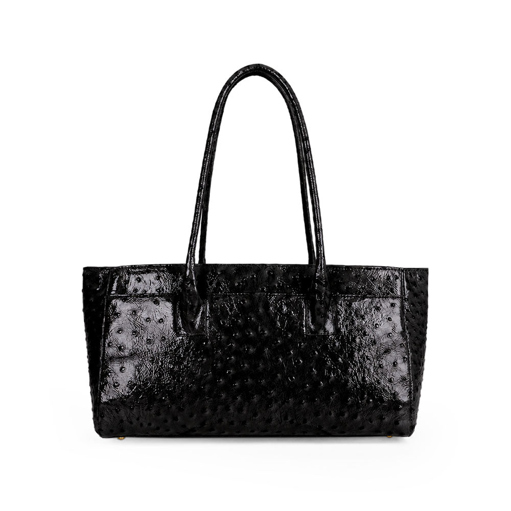 Bellagio Ostrich Black leather bag
