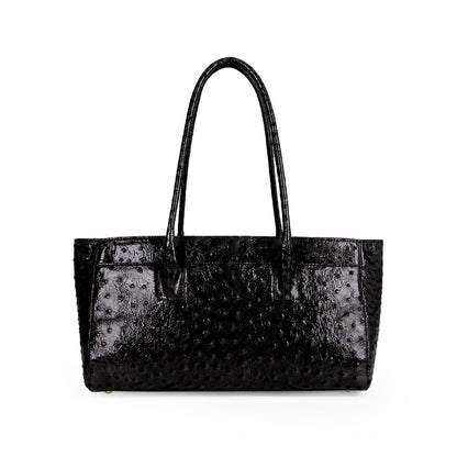Bellagio Ostrich Black leather bag, view 4