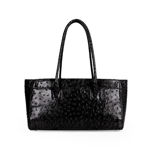 Bellagio Ostrich Black leather bag
