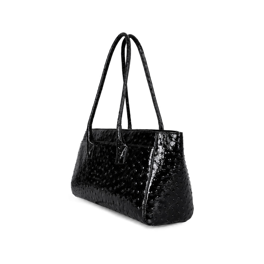 Bellagio Ostrich Black leather bag