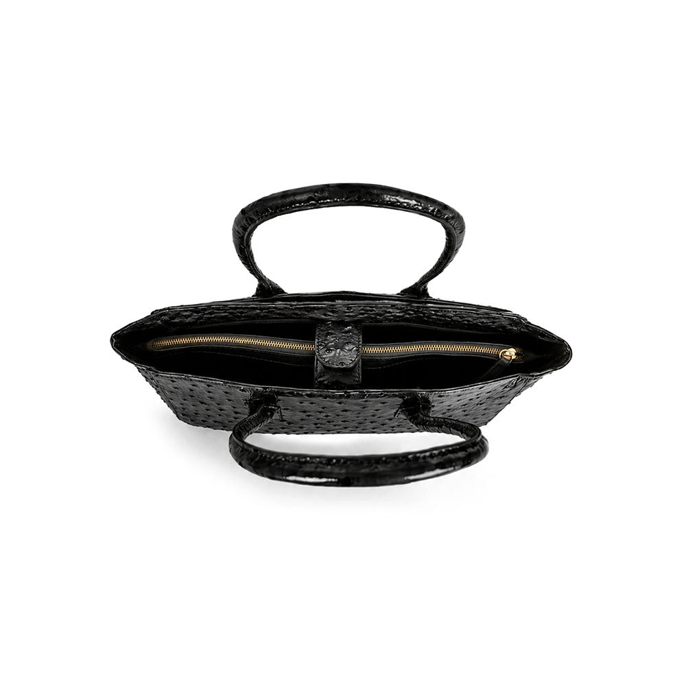 Bellagio Ostrich Black leather bag