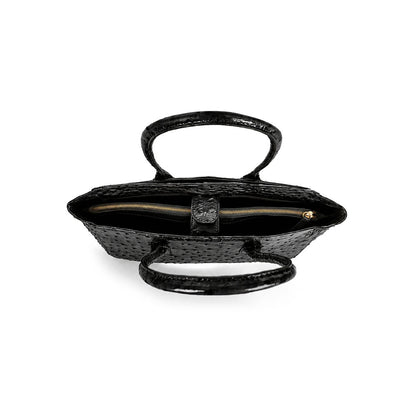 Bellagio Ostrich Black leather bag, view 6