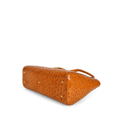 Bellagio Ostrich Camel leather bag, view 5