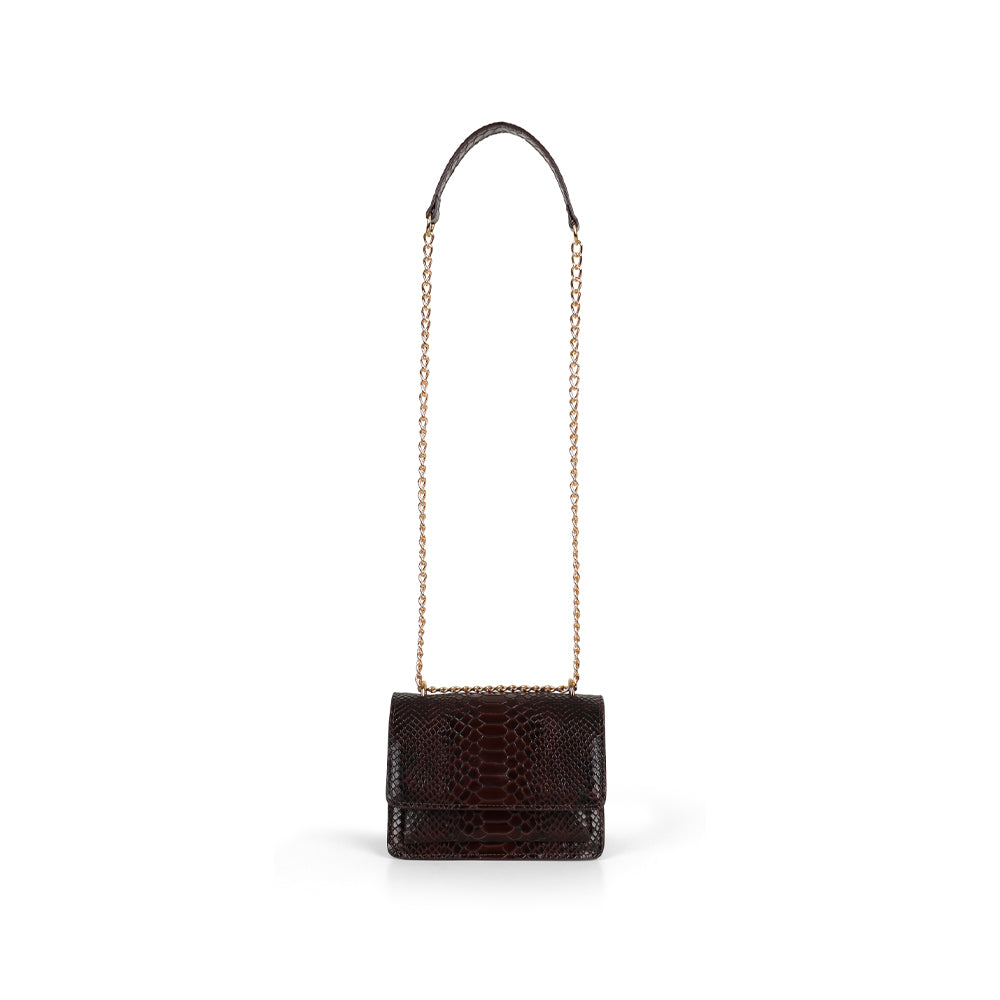 Blair Brown Snake leather bag