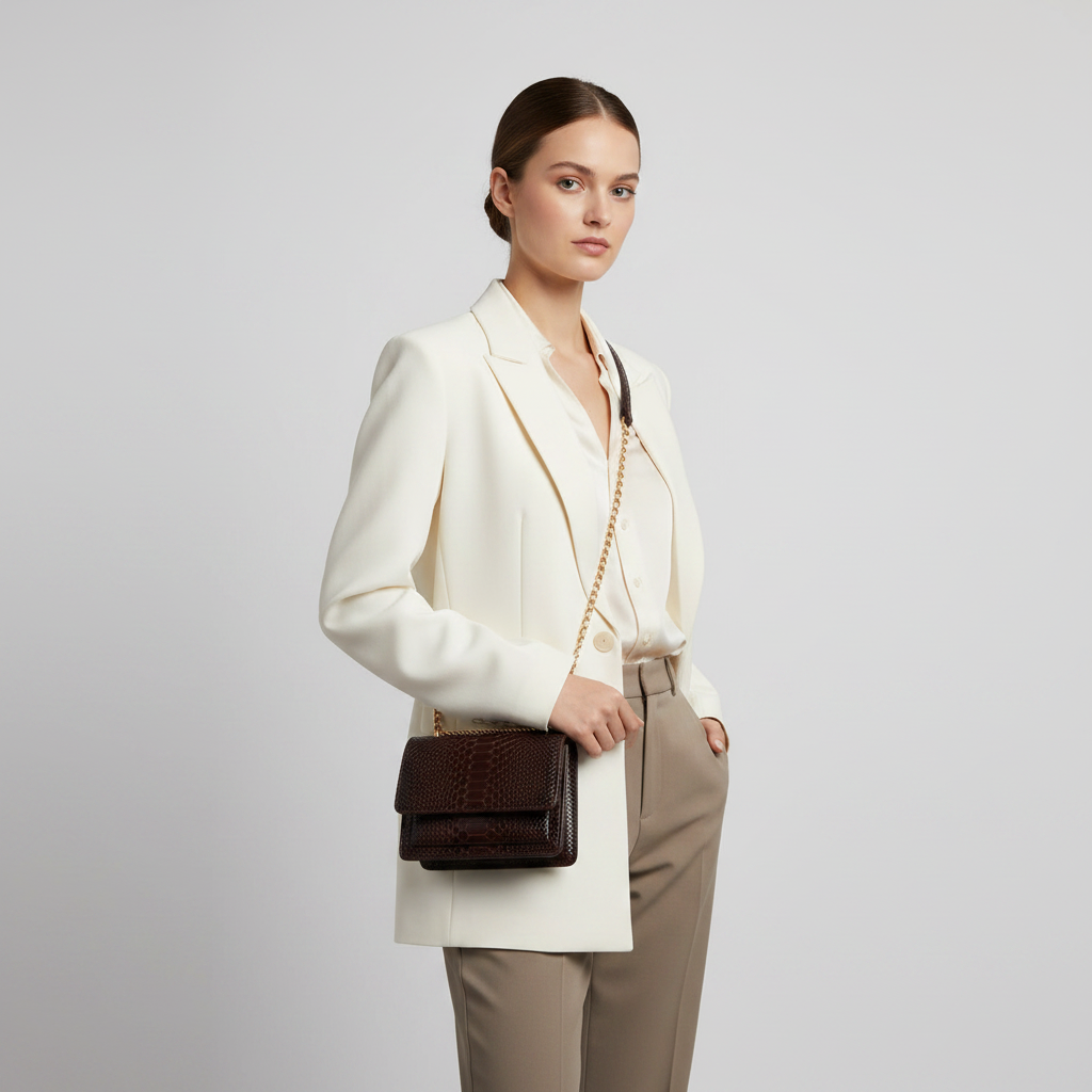 Blair Brown Snake leather bag, view 2