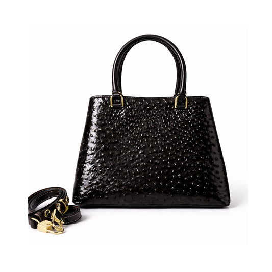 Auror Ostrich Black leather bag