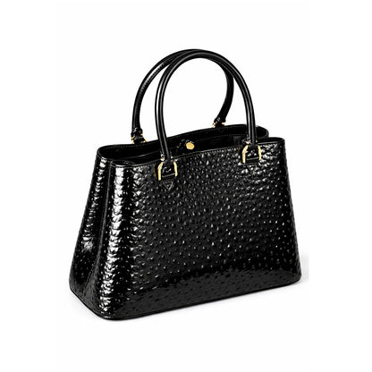 Aurora Ostrich Black leather bag, view 4