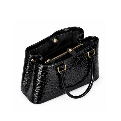 Aurora Ostrich Black leather bag, view 5