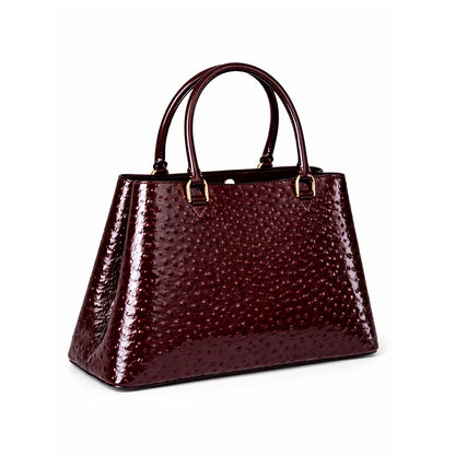 Aurora Ostrich Cherry leather bag, view 3