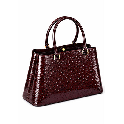 Aurora Ostrich Cherry leather bag, view 4