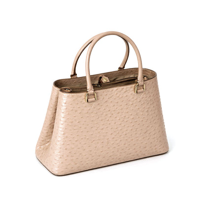 Aurora Ostrich Off White leather bag, view 4