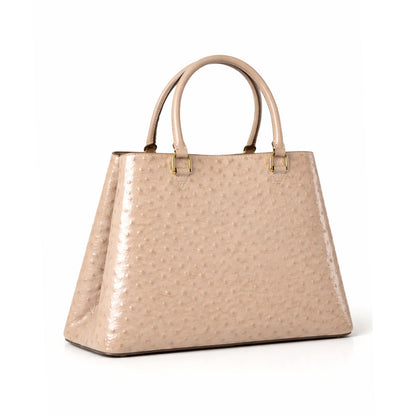 Aurora Ostrich Off White leather bag, view 3