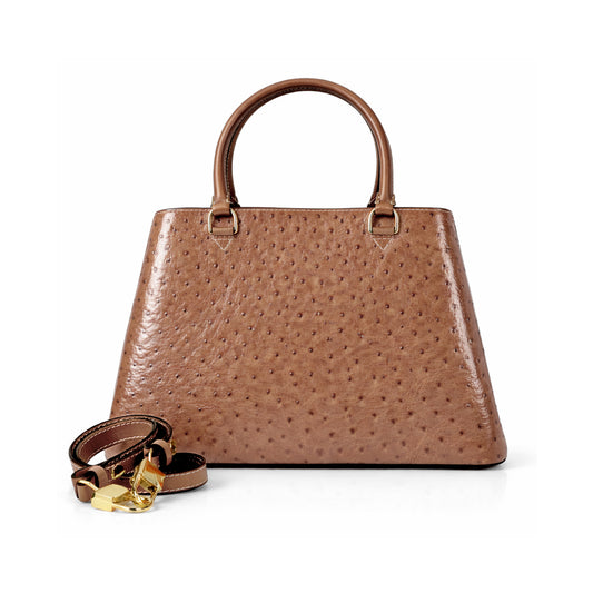 Auror Ostrich Brown leather bag