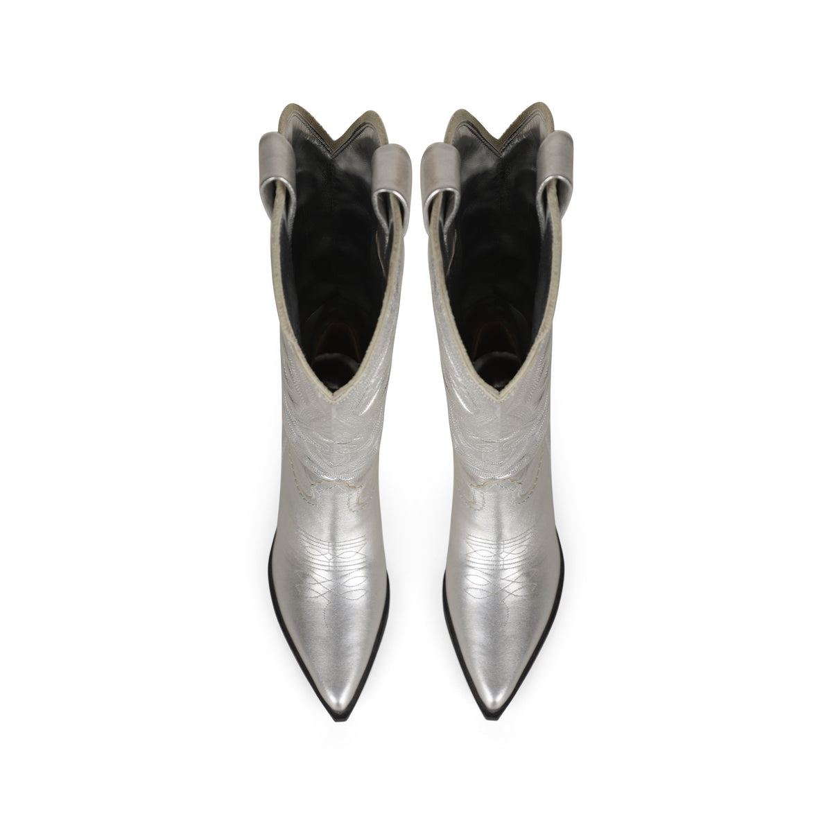 West Boot Silver Metallic Leather