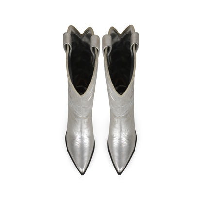 West Boot Silver Metallic Leather