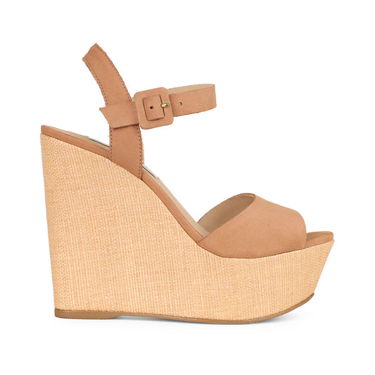 Beth Platform Leather Beige