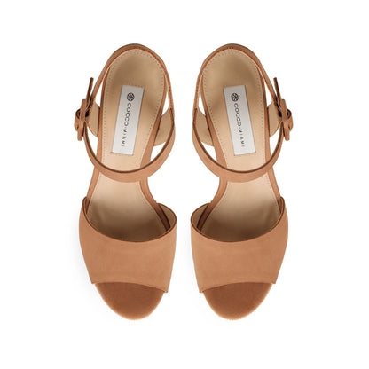 Beth Platform Leather Nude, view 4