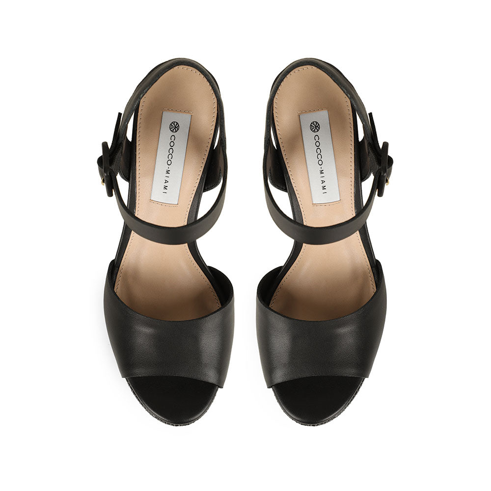 Beth Platform Leather Black