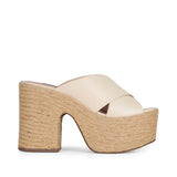 Bianca Jute Platform Mule Off White Leather
