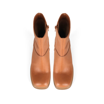 Brenda Platform Boot Cognac Leather