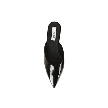 Capri Mule Black Patent Leather, top view