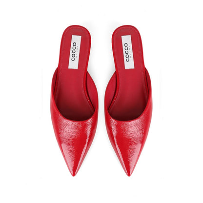 Capri Mule Red Patent Leather, view 4