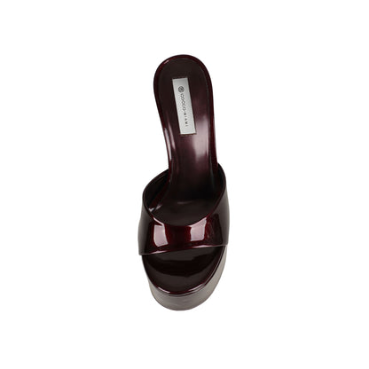 Debbie Platform Brown Patent Leather, top view