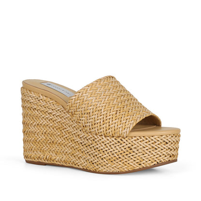 Darina Platform Sandal Natural Braided, view 3