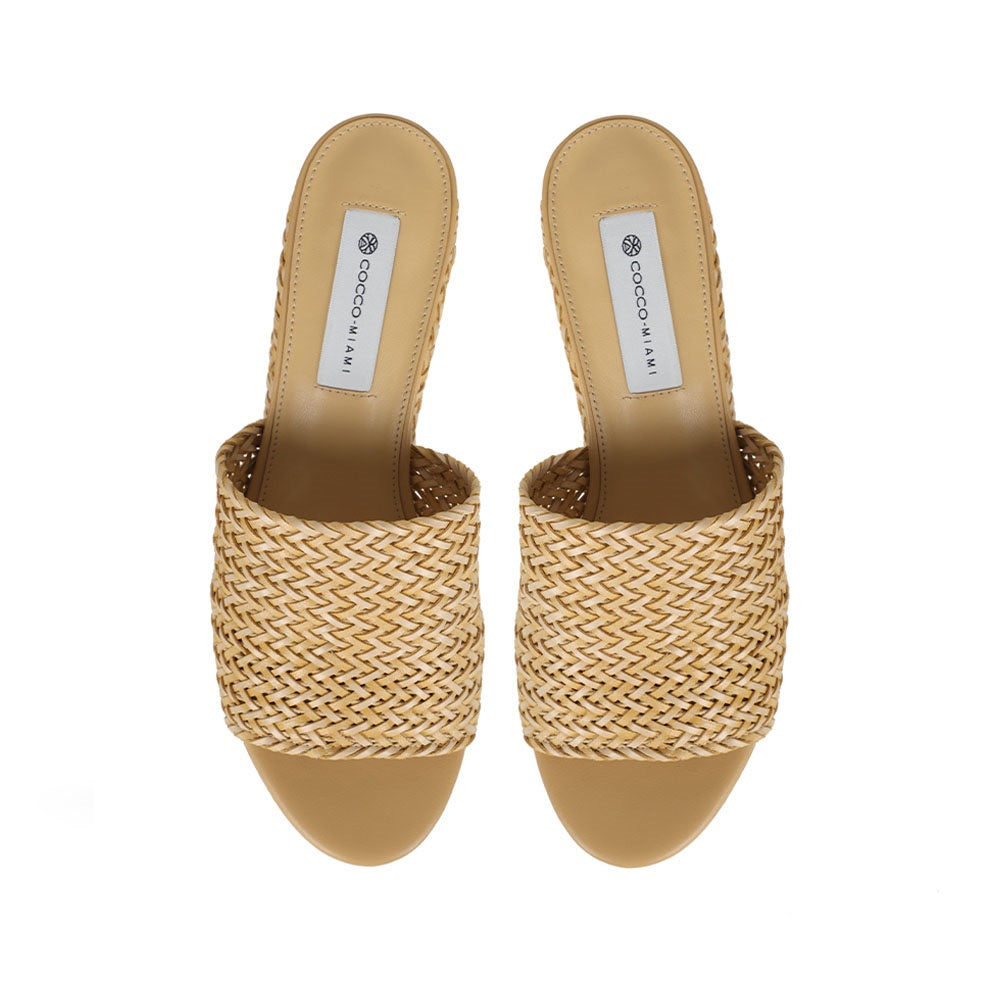 Darina Platform Sandal Natural Braided