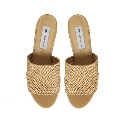 Darina Platform Sandal Natural Braided, view 4