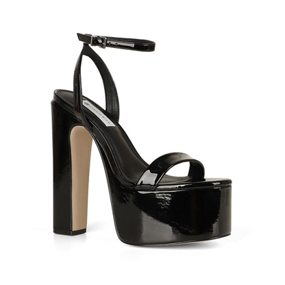 Darla Platform Sandal Black Patent Leather, view 3