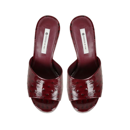 Debbie Ostrich-Effect Platform Ruby, view 4
