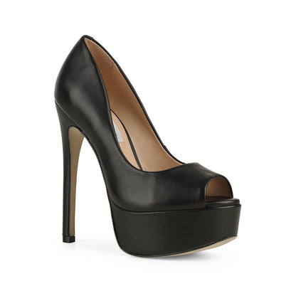 Deisi Peep Toe Leather Black, view 3