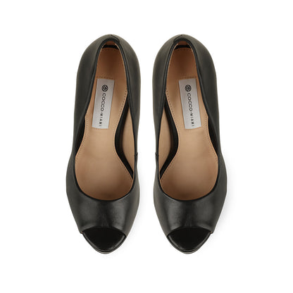 Deisi Peep Toe Leather Black, view 4