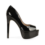 Deisi Peep Toe Black Patent Leather