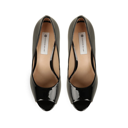 Deisi Peep Toe Black Patent Leather, view 4