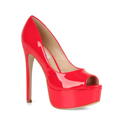 Deisi Peep Toe Red Patent Leather, view 3