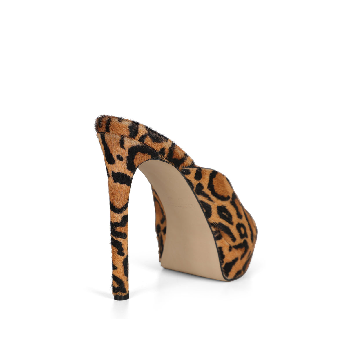 Elena Platform Mule Leopard Hair-On Leather, view 5