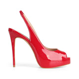 Elisa Peep Toe Red Patent Leather