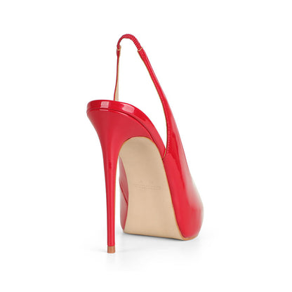 Elisa Peep Toe Red Patent Leather, view 5